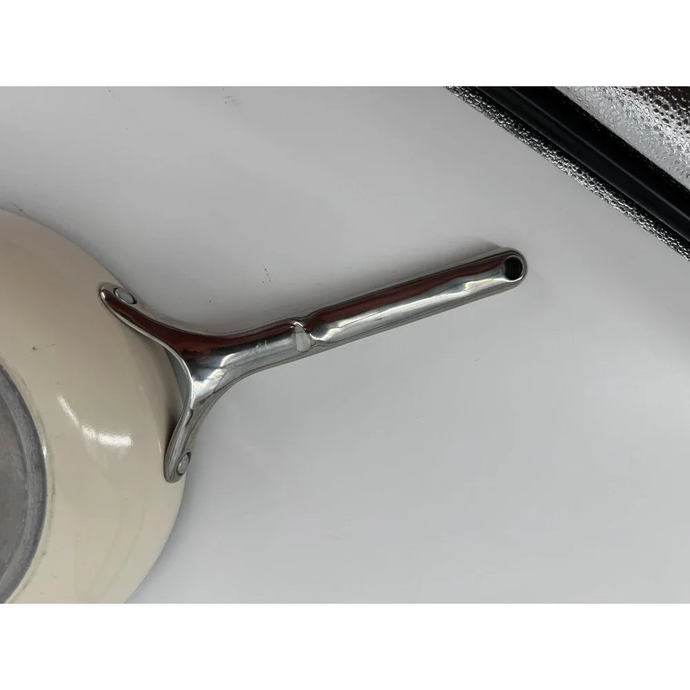 Caraway Ceramic Non-Stick Fry Pan 10.5 Inch Cream Grey Stainless Handle